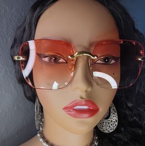 Rimless square sunglasses Polycarbonate Lenses UV400 Protection.